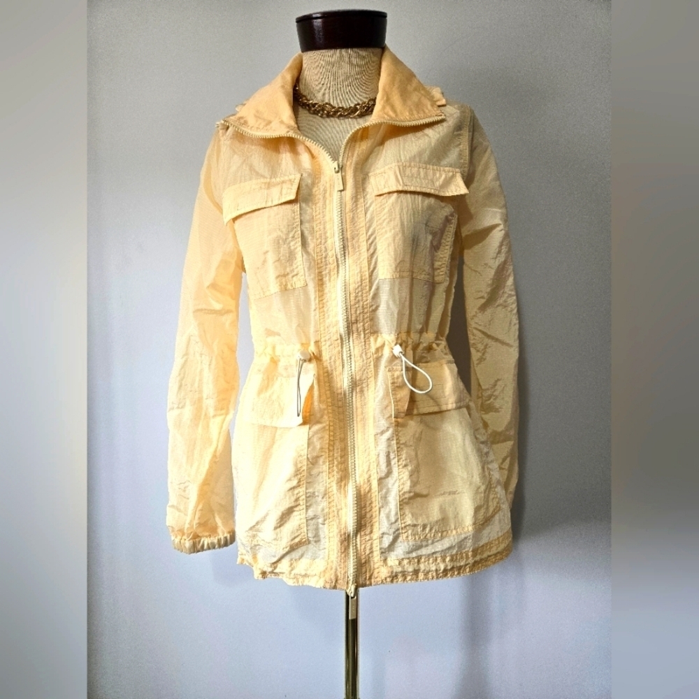 Savvi Butter Yellow Lightweight Anorak Jacket. Size Small